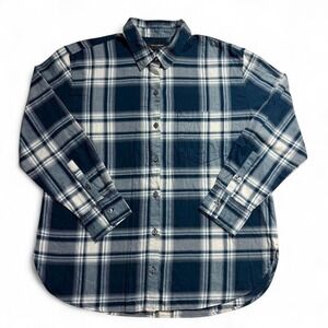 Banana Republic Mens Blue White Plaid Button Up Shirt Size‎ L Long Sleeve